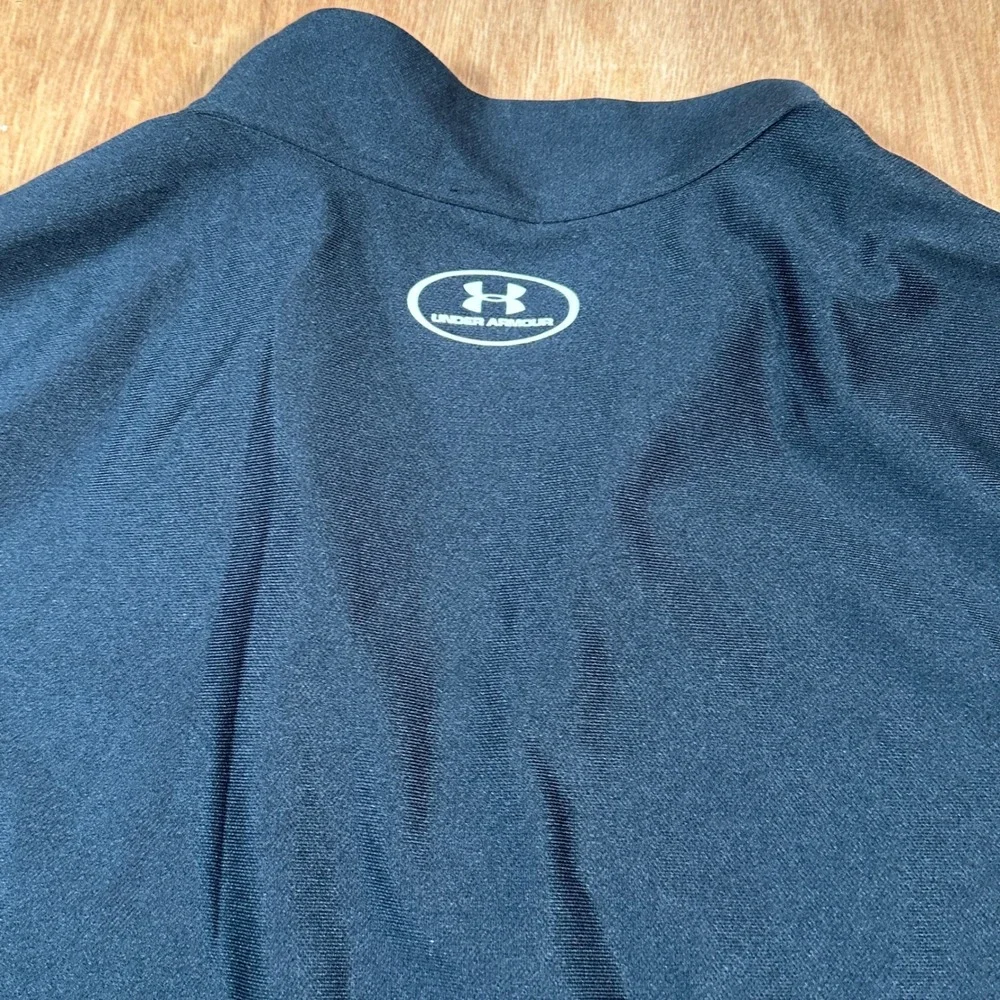 Under Armour Quarter Zip Kids Large Black White HeatGear Pullover